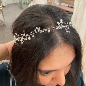 Bridal - Freshwater pearl and crystal headband